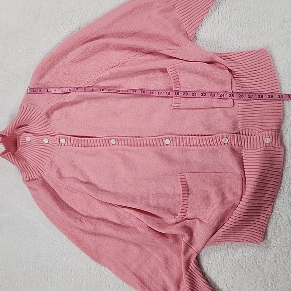 Women's Pink Knitted Batwing Sleeve Turtleneck Cardigan Sweater NWOT - Picture 6 of 9